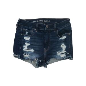 American Eagle Outfitters Blue Factory Distressed Jean Shorts